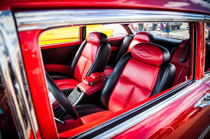 red and black Chevy interior