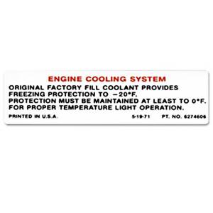 Decals & Stickers - Cooling System Decals
