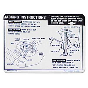 Classic Chevelle, Malibu, & El Camino Parts - Decals & Stickers - Jack Instructions