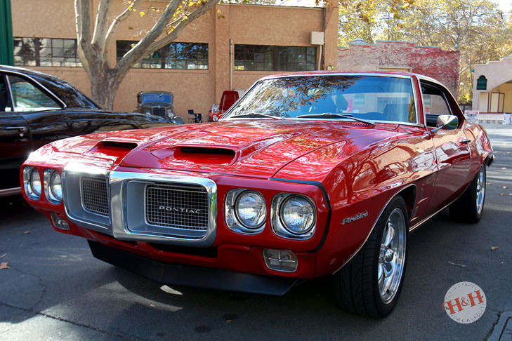 Classic red Firebird fastback