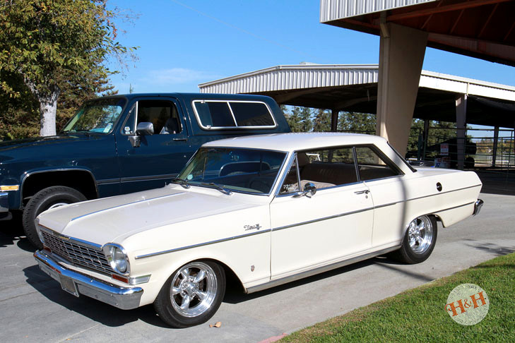 Nice white Nova with a shark K5 Blazer in the background.