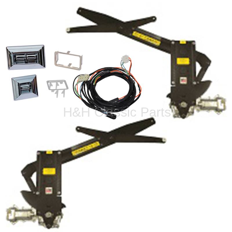 AUL Power Window Conversion Kit For 1967-1981 Camaro – Electric Window Motor Kit – Universal Fit Performance
