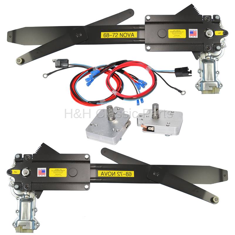 Nu-Relics Front Power Window Kit with NU-Cranks (2-Windows) | 1968