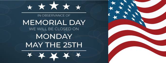 Closed For Memorial Day