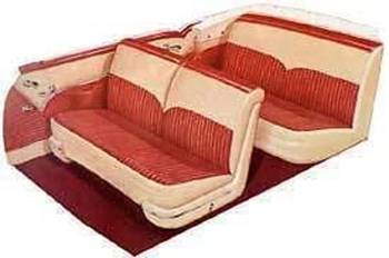 Beige/Red Seat Cover | 1955 Chevy Fullsize Car | CARS Inc | 2978