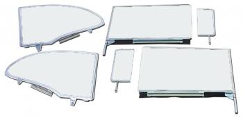 6-pc Side Glass Set with Chrome Frames (Clear) | 1955-57 Fullsize Chevy Car | H&H Classic Parts | 4146