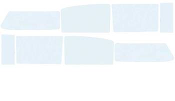 Side Glass Set 8 pc (Clear) | 1955-57 Fullsize Chevy Car | Pilkington Glass | 2448