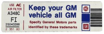 Keep Your GM All GM Decal | 1981 Camaro Z/28 | Jim Osborn Reproductions | 41144