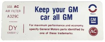 Keep Your GM All GM Decal | 1974 Camaro Z/28 | Jim Osborn Reproductions | 41133