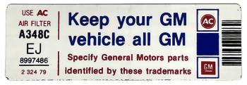 Keep Your GM All GM Decal | 1980 Camaro Z/28 | Jim Osborn Reproductions | 41143