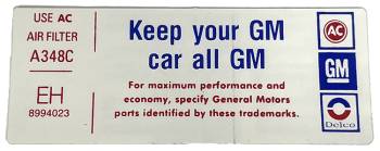 Keep Your GM All GM Decal | 1976 Camaro | Jim Osborn Reproductions | 41136