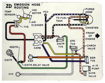 Emission Decal at Hose ROuting | 1980 Camaro | Jim Osborn Reproductions | 41198