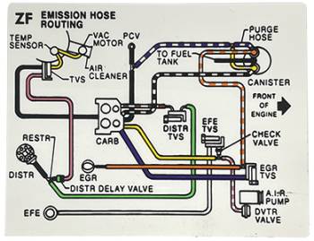 Emission Decal at Hose ROuting | 1980 Camaro Z/28 | Jim Osborn Reproductions | 41202