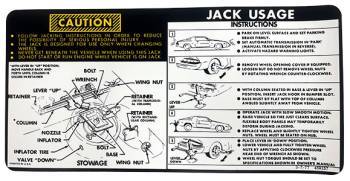 Jack Instruction | 1978-79 Camaro | Jim Osborn Reproductions | 41281