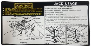 Jack Instruction | 1974-75 Camaro | Jim Osborn Reproductions | 41278