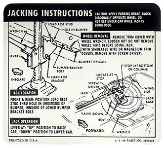 Jack Instruction | 1967 Camaro | Jim Osborn Reproductions | 41261