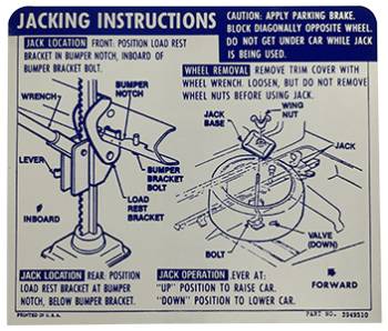 Jack Instruction | 1969 Camaro | Jim Osborn Reproductions | 41271