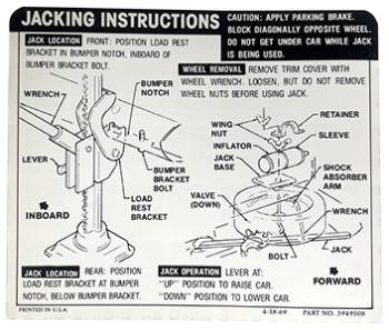 Jack Instruction | 1969 Camaro | Jim Osborn Reproductions | 41269