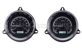 Dakota Digital VHX Gauge System Black Alloy White | 1954 Chevy Truck | Dakota Digital | 50979