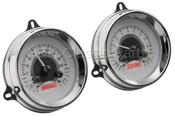 Dakota Digital VHX Gauge System Silver Alloy Red | 1954 Chevy Truck | Dakota Digital | 50981