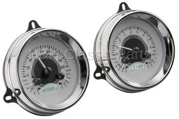 Dakota Digital VHX Gauge System Silver Alloy White | 1954 Chevy Truck | Dakota Digital | 50982