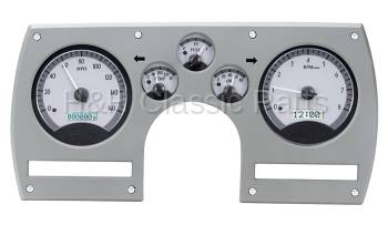 Dakota Digital VHX Gauge System Silver Alloy White | 1982-89 Camaro | Dakota Digital | 43889