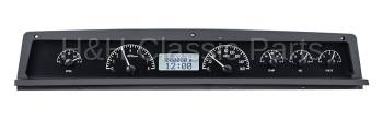 Dakota Digital VHX Gauge System Black Alloy White | 1971-76 Impala or Caprice | Dakota Digital | 16784