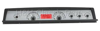 Dakota Digital VHX Gauge System Silver Alloy Red | 1971-76 Impala or Caprice | Dakota Digital | 16786