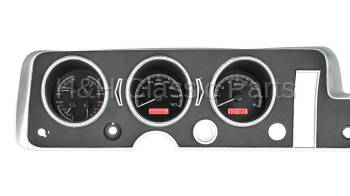 Dakota Digital VHX Gauge System Black Alloy Red | 1968 GTO/Lemans | Dakota Digital | 24902