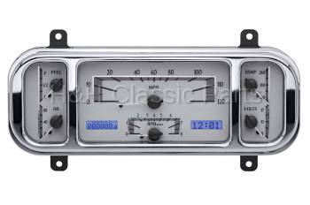Dakota Digital VHX Gauge System Silver Alloy Blue | 1937-38 Chevy Car | Dakota Digital | 70074