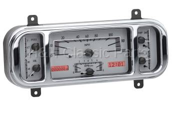 Dakota Digital VHX Gauge System Silver Alloy Red | 1937-38 Chevy Car | Dakota Digital | 70075