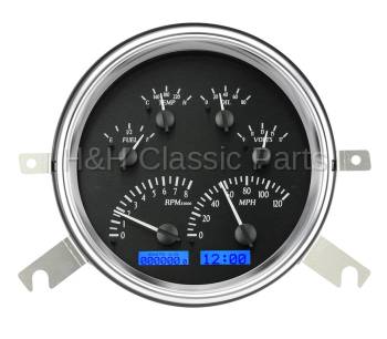 Dakota Digital VHX Gauge System Black Alloy Blue | 1949-50 Chevy Car | Dakota Digital | 70099