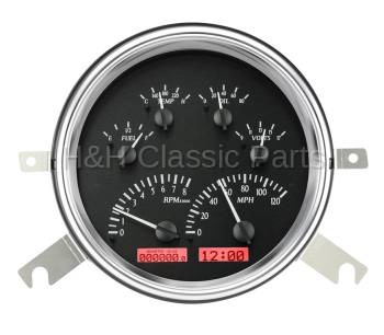 Dakota Digital VHX Gauge System Black Alloy Red | 1949-50 Chevy Car | Dakota Digital | 70100