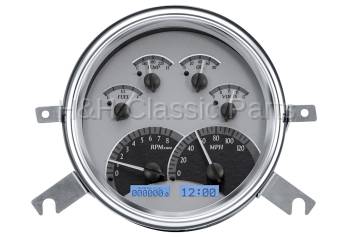 Dakota Digital VHX Gauge System Silver Alloy Blue | 1949-50 Chevy Car | Dakota Digital | 70102