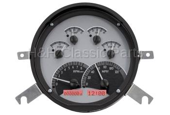 Dakota Digital VHX Gauge System Silver Alloy Red | 1949-50 Chevy Car | Dakota Digital | 70103