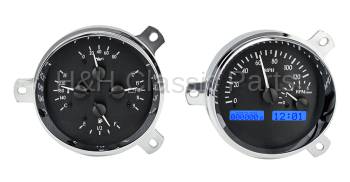Dakota Digital VHX Gauge System Black Alloy Blue | 1951-52 Chevy Car | Dakota Digital | 70107