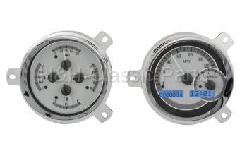 Dakota Digital VHX Gauge System Silver Alloy Blue | 1951-52 Chevy Car | Dakota Digital | 70110