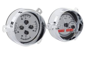 Dakota Digital VHX Gauge System Silver Alloy Red | 1951-52 Chevy Car | Dakota Digital | 70111