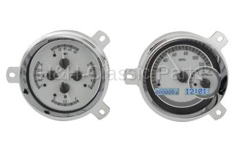 Dakota Digital VHX Gauge System Silver Alloy White | 1951-52 Chevy Car | Dakota Digital | 70112