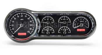 Dakota Digital VHX Gauge System Black Alloy Red | 1953-54 Chevy Car | Dakota Digital | 70116