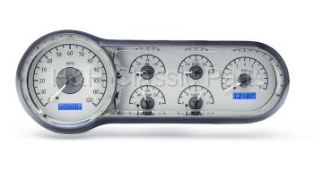 Dakota Digital VHX Gauge System Silver Alloy Blue | 1953-54 Chevy Car | Dakota Digital | 70118