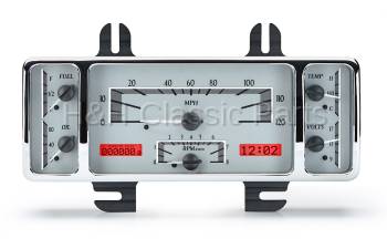 Dakota Digital VHX Gauge System Silver Alloy Red | 1940-47 Ford Truck/1940 Ford Car | Dakota Digital | 80006