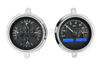 Dakota Digital VHX Gauge System Black Alloy Blue | 1951-52 Ford Truck | Dakota Digital | 80019