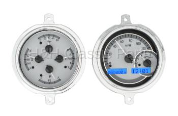 Dakota Digital VHX Gauge System Silver Alloy Blue | 1951-52 Ford Truck | Dakota Digital | 80022