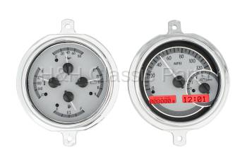 Dakota Digital VHX Gauge System Silver Alloy Red | 1951-52 Ford Truck | Dakota Digital | 80023