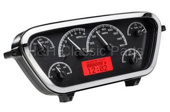 Dakota Digital VHX Gauge System Black Alloy Red | 1953-55 Ford Truck | Dakota Digital | 80028