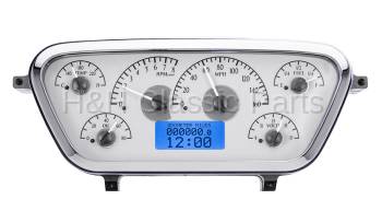 Dakota Digital VHX Gauge System Silver Alloy Blue | 1953-55 Ford Truck | Dakota Digital | 80030