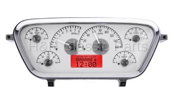 Dakota Digital VHX Gauge System Silver Alloy Red | 1953-55 Ford Truck | Dakota Digital | 80031