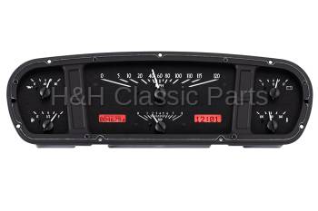 Dakota Digital VHX Gauge System Black Alloy Red | 1965-66 Ford Custom Cab Truck | Dakota Digital | 80064