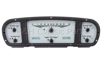 Dakota Digital VHX Gauge System Silver Alloy White | 1965-66 Ford Custom Cab Truck | Dakota Digital | 80068